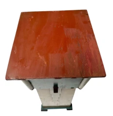 Art Deco Pedestal Table, Hand-Painted Pine, Dutch Design, 1920s